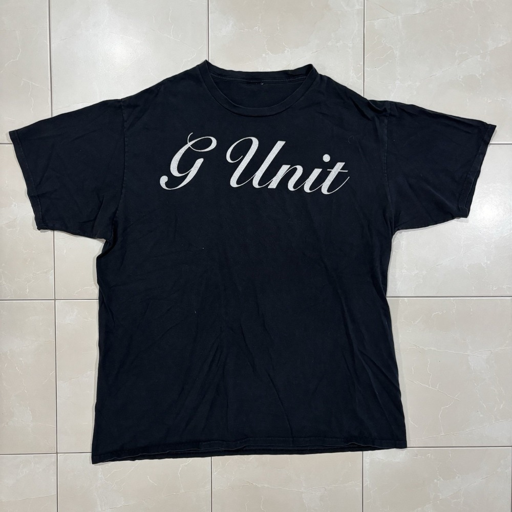 Vintage G-Unit T Shirt 50 Cent Black Faded Y2K Mens XL Rap Tee NYC